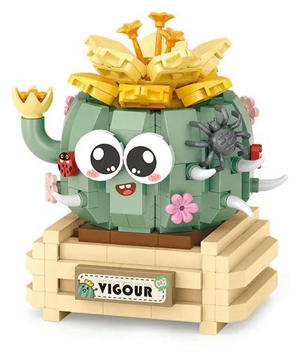 Mô hình Cây Xương Rồng Vui Vẻ LOZ 8834, bộ lắp ghép 450 mảnh, đồ chơi sáng tạo cho bé gái 14 tuổi, chậu cây dễ thương