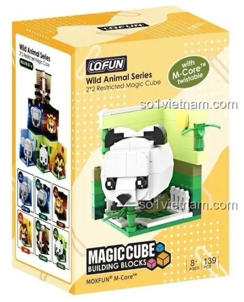 Hộp đồ chơi xếp hình LQFUN 678-22106, mô hình Gấu Trúc đáng yêu cho bé trai và bé gái.