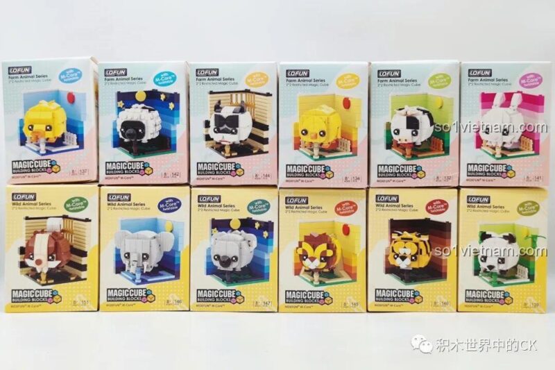 Toàn bộ sưu tập đồ chơi mô hình rubik động vật đáng yêu của LQFUN, bao gồm cả mô hình cừu trắng 678-22208.