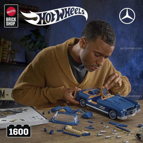 Trải nghiệm lắp ráp đồ chơi mô hình Mattel HWW25 Mercedes-Benz 300 SL, món quà sáng tạo cho con trai.
