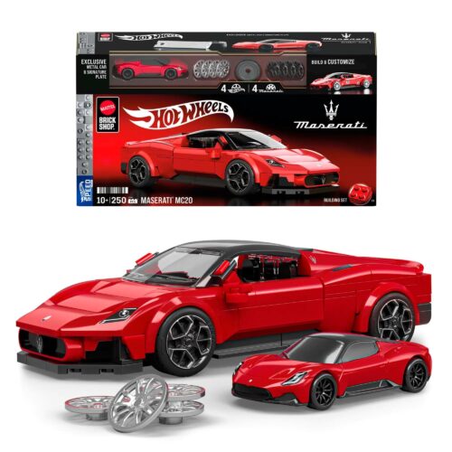Hộp bộ lắp ghép Mattel JFR90 Siêu xe Maserati MC20, đồ chơi mô hình cho bé trai 10 tuổi, giá tốt.