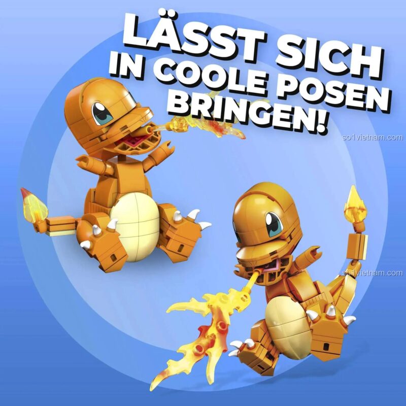 Mô hình Pokemon Tiểu Long Lửa Mega Bloks GKY96 có thể tạo nhiều dáng