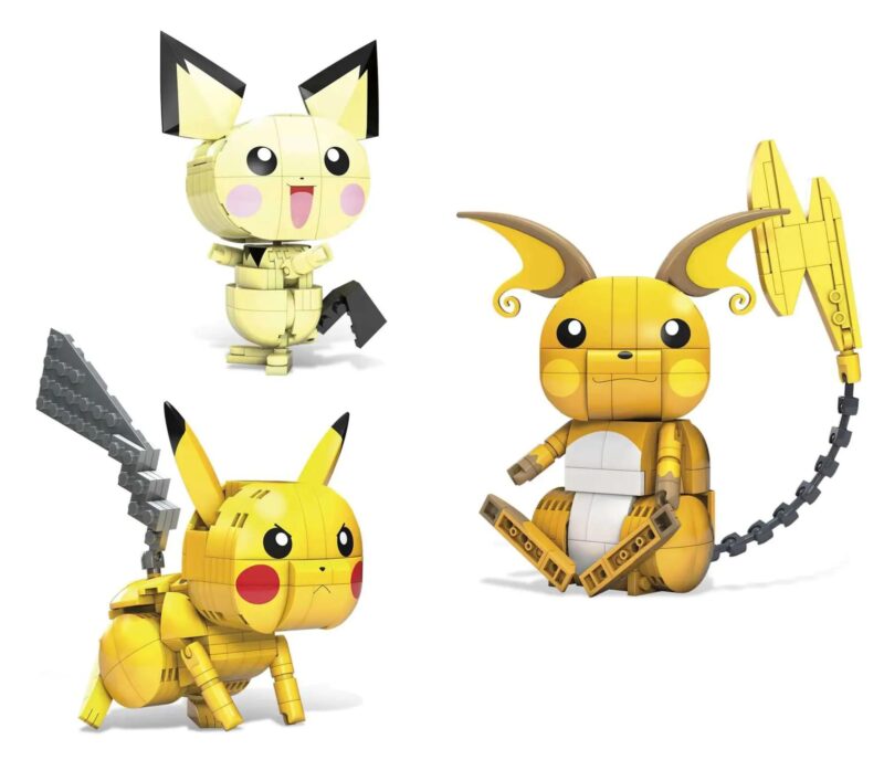 Bộ Lắp Ghép Tiến Hóa Pikachu Mega Bloks GYH06 - Mô hình Pichu, Pikachu, Raichu, Đồ chơi lắp ghép, 621 chi tiết, Vàng, Trắng, Đen, Xám, Tương thích Mega Bloks, Giá tốt