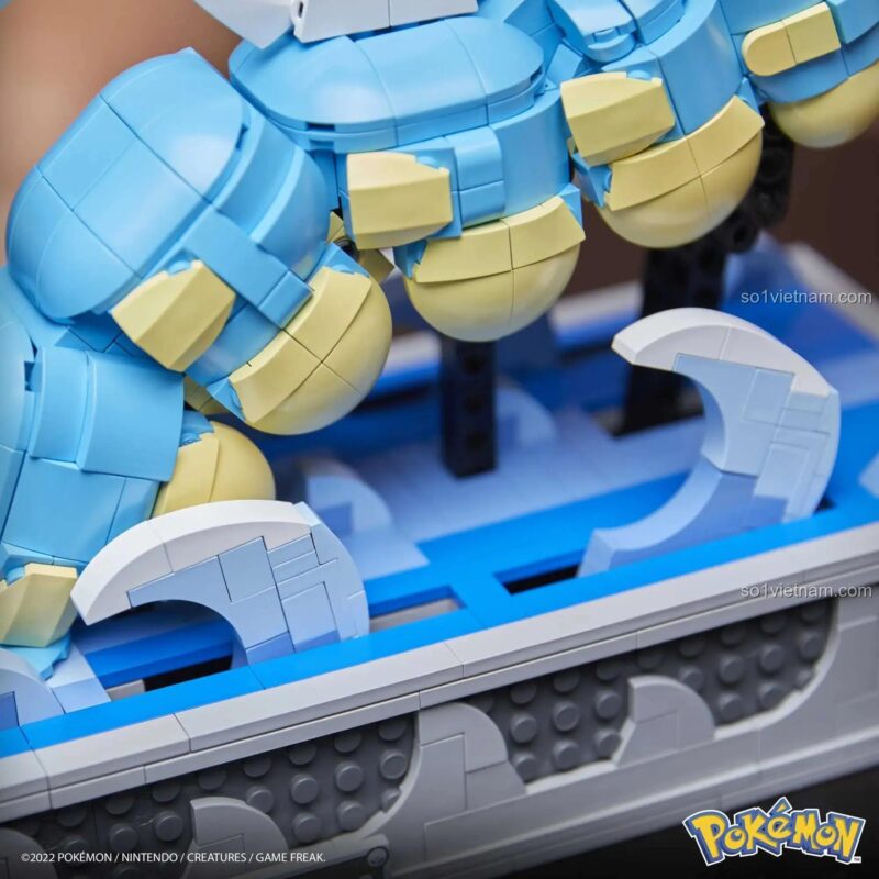 Chi tiết bộ lắp ghép Pokémon Gyarados Mega Bloks HGC24, 2186 chi tiết, màu xanh dương và vàng, phù hợp cho bé trai 14 tuổi, đồ chơi sáng tạo, giá tốt
