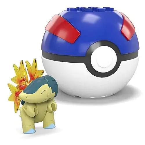 Mega Bloks HHL14 Pokémon Cyndaquil: Mô hình Cyndaquil và Poké Ball, đồ chơi lắp ghép cho bé 6 tuổi, chất lượng cao, giá tốt
