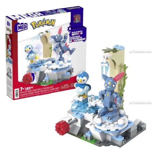Hộp sản phẩm Pokémon Piplup và Sneasel's Snow Day của Mega Bloks HKT20