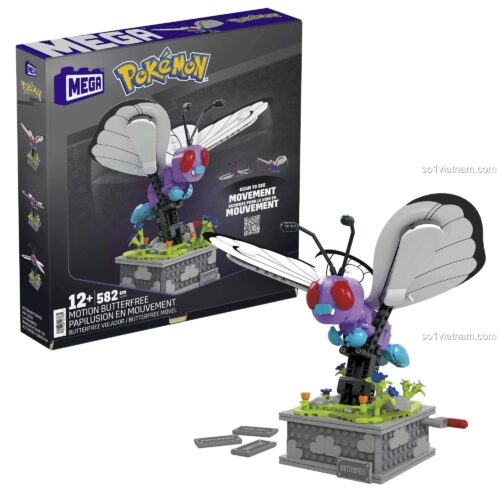 Hộp đồ chơi lắp ghép Pokemon Bướm Bay Butterfree Mega Bloks HKT22