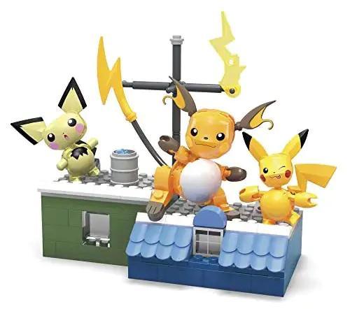 Bộ Lắp Ghép Pikachu Tiến Hóa Pokémon Mega Bloks HKT23, đồ chơi lắp ghép Pokémon, đồ chơi xây dựng Pikachu, đồ chơi mô hình Pichu, đồ chơi xếp hình Raichu, 159 mảnh, 7 tuổi, giá tốt