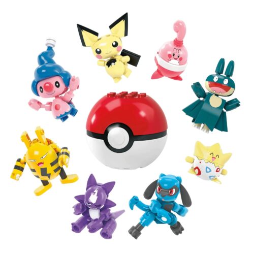 Bộ lắp ghép Mega Bloks HKT24 Pokémon Trainer 8 Pack với 8 nhân vật Pokémon đáng yêu, tương thích LEGO®, phù hợp cho bé 6 tuổi