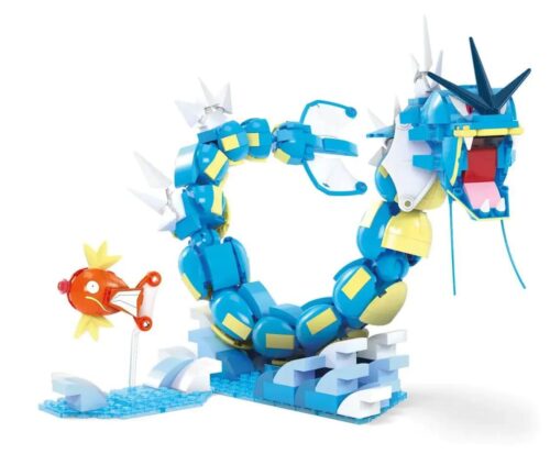 Mô hình Gyarados và Magikarp từ bộ lắp ghép Mega Bloks HNT95, đồ chơi Pokemon cho bé 8 tuổi