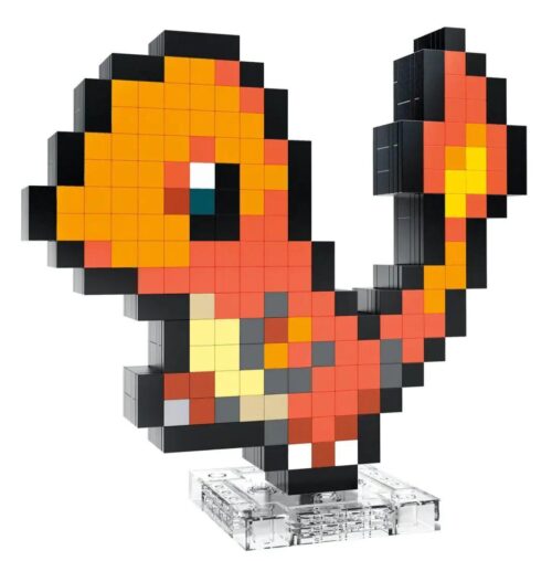 Mô hình Pixel Art Charmander Mega Bloks HTH76, đồ chơi lắp ghép Pokémon Charmander, bộ lắp ráp Charmander, đồ chơi sáng tạo cho bé 13 tuổi