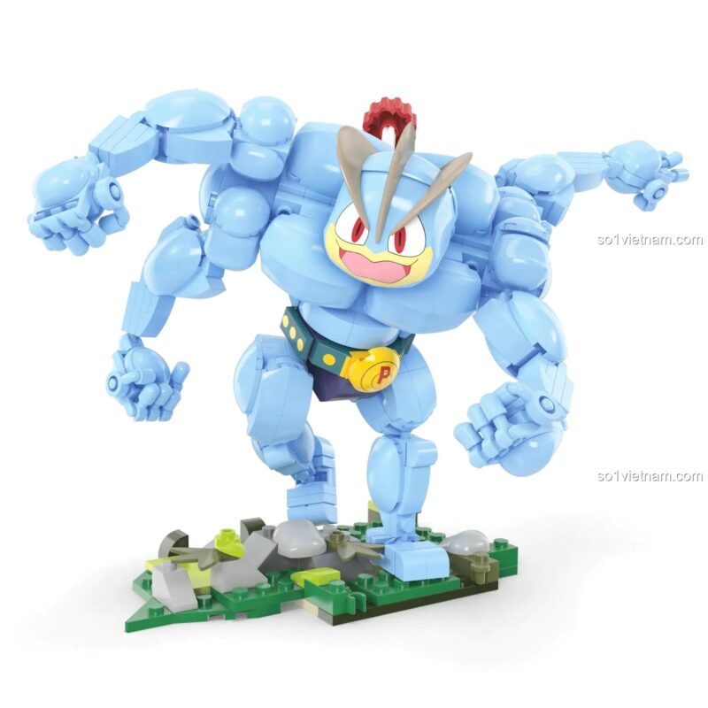 Mô hình Pokémon Machamp Mega Bloks HTH70 trên nền đất, bộ lắp ghép 401 mảnh, đồ chơi sáng tạo cho bé 8 tuổi