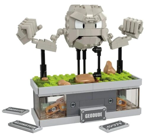 Mô hình Pokémon Mini Motion Geodude Mega Bloks HWR79 355 mảnh, đồ chơi lắp ghép Geodude chuyển động, đồ chơi giáo dục cho bé 13 tuổi