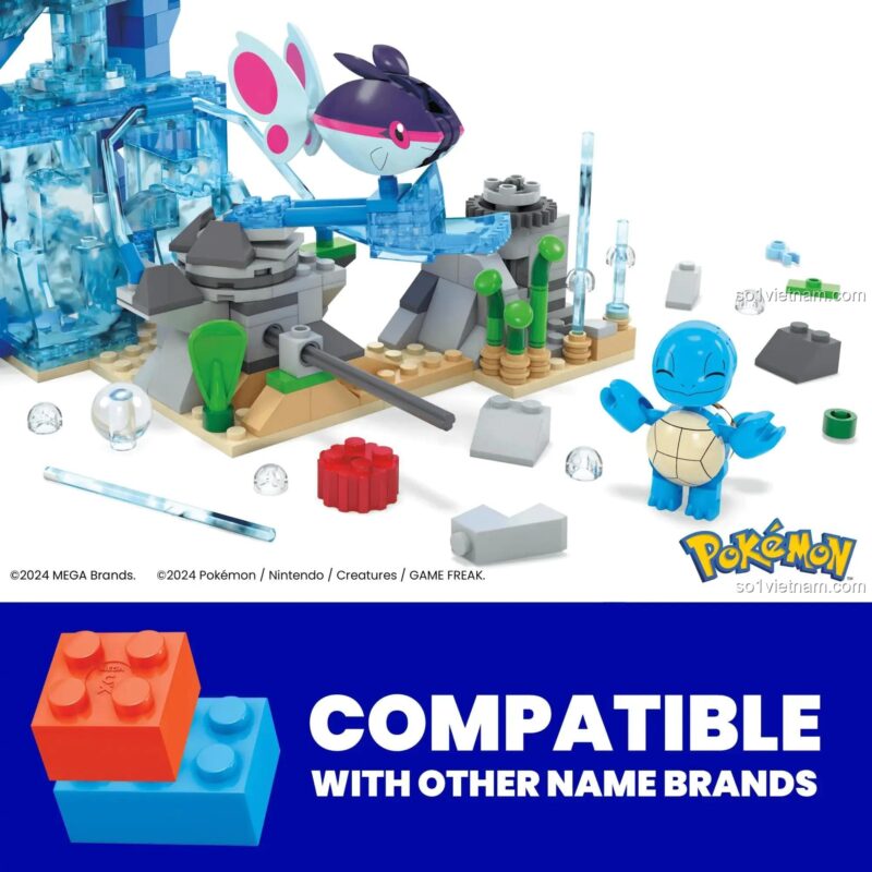 Bộ lắp ghép Pokémon: Cuộc Phiêu Lưu Dưới Nước Mega Bloks HXF79 tương thích LEGO®, đồ chơi giáo dục cho bé 8 tuổi