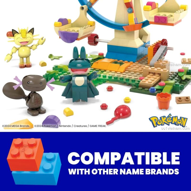 Các mảnh ghép tương thích LEGO® của Vòng Quay Vui Vẻ Pokémon HXF80