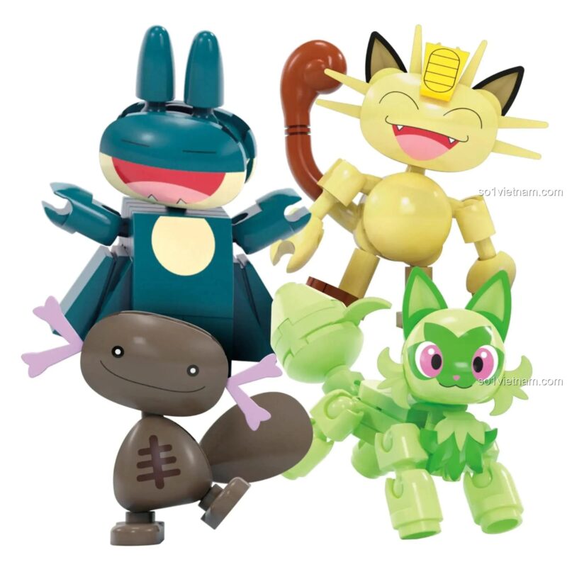 Các nhân vật Pokémon đi kèm Vòng Quay Vui Vẻ Pokémon HXF80, đồ chơi lắp ghép 393 mảnh cho bé 8 tuổi