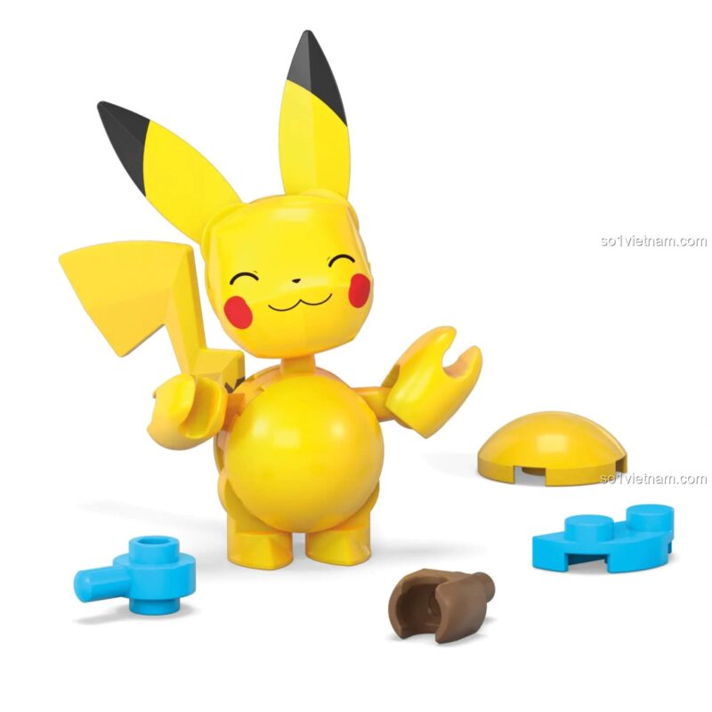 Mô hình Pikachu lắp ráp từ bộ Mega Bloks HXP12, đồ chơi cho bé 6 tuổi, thế giới Pokémon