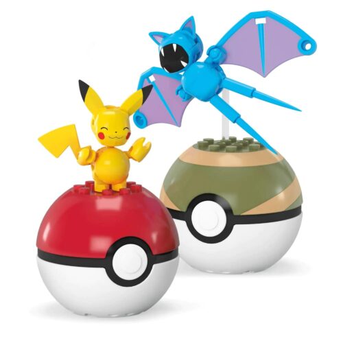 Bộ lắp ghép Pokémon Pikachu & Zubat Mega Bloks HXP12, mô hình Pokémon lắp ráp cho bé 6 tuổi, thế giới Pokémon