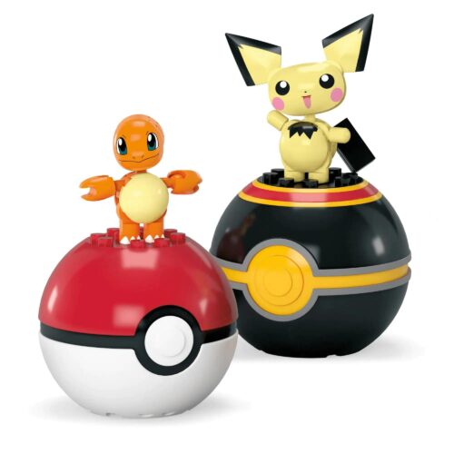 Bộ Lắp Ghép Pokémon Charmander & Pichu Mega Bloks HXP13, 40 mảnh, 2 nhân vật Pokémon, tương thích LEGO®, cho bé 6 tuổi