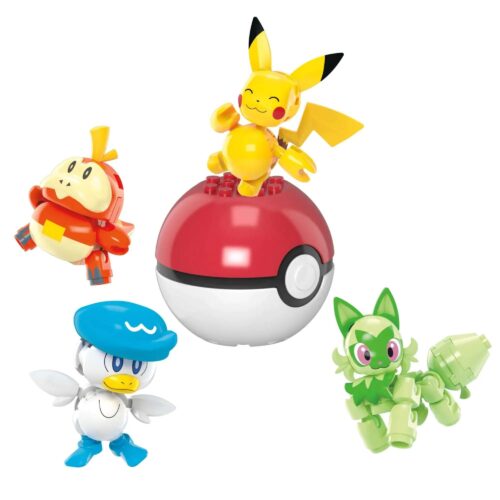 MEGA HPX92 Pokémon Paldea Region Team bộ đồ chơi lắp ráp 4 nhân vật Pikachu, Sprigatito, Fuecoco, Quaxly cho bé 7 tuổi