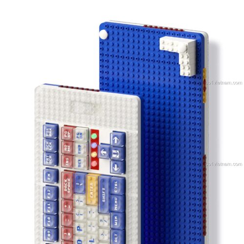 Chi tiết bề mặt tương thích LEGO của bàn phím cơ MelGeek Pixel, cho phép tùy biến sáng tạo không giới hạn.