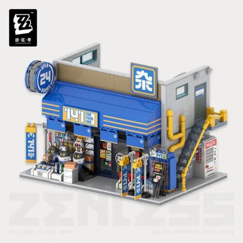 Bộ lắp ghép miHoYo 141 Cửa hàng tạp hóa phố Sáu từ game Zenless Zone Zero, 1100 mảnh, có đèn LED, dành cho con trai 14 tuổi.