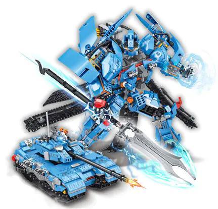 Mindi/Leibao K3016 Xe tăng chiến đấu M1 và Robot Mecha biến hình, đồ chơi lắp ghép quân sự cho bé trai 6 tuổi