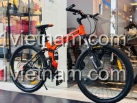 Xe đạp gấp MINGDI màu cam, có phanh đĩa