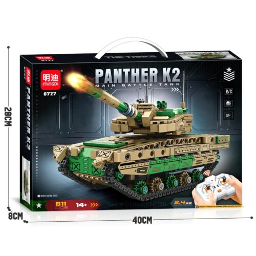 Bộ lắp ghép Xe Tăng Chiến Đấu Chủ Lực Panther K2 Mingdi 8727 điều khiển từ xa, đồ chơi mô hình cho con trai 14 tuổi, giá tốt.