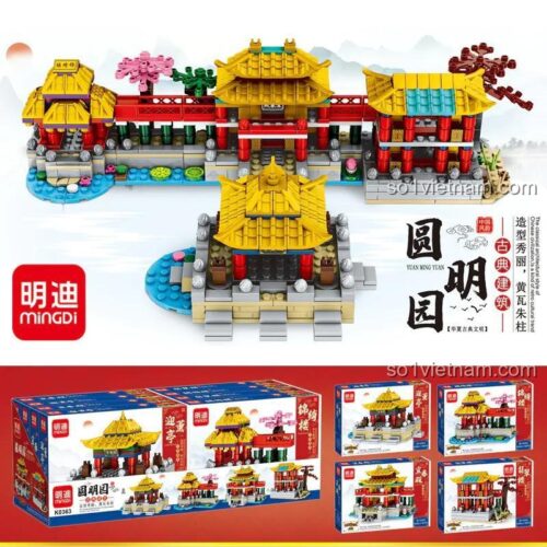 đồ chơi mô hình MingDi 0363, hộp bộ lắp ghép Viên Minh Viên K0363, kiến trúc cổ Trung Hoa, quà tặng cho bé 6 tuổi, giá rẻ.