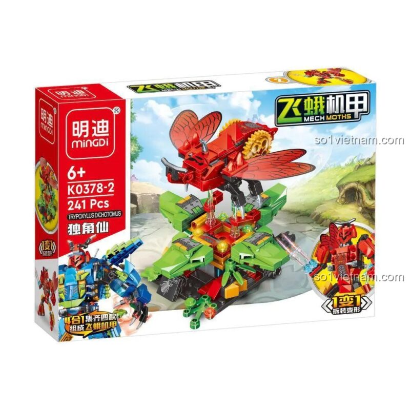 bộ lắp ghép Côn Trùng Cơ Giáp Mingdi K0378-2 Bọ Hung, đồ chơi lắp ráp Robot Côn Trùng Leibao, mô hình Mech Moths giá rẻ cho bé trai 6 tuổi