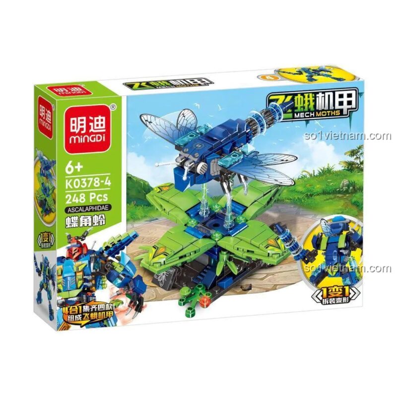 bộ lắp ghép Côn Trùng Cơ Giáp Mingdi K0378-4 Bướm Đêm, đồ chơi lắp ráp Robot Côn Trùng Leibao, mô hình Mech Moths giá rẻ cho bé trai 6 tuổi