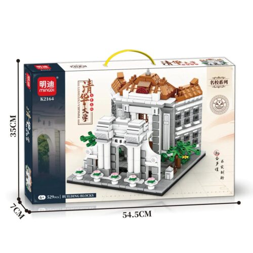 bộ lắp ghép Đại học Thanh Hoa Mingdi K2164 hộp sản phẩm với kích thước, mô hình kiến trúc nổi tiếng, giá tốt cho trẻ 6 tuổi