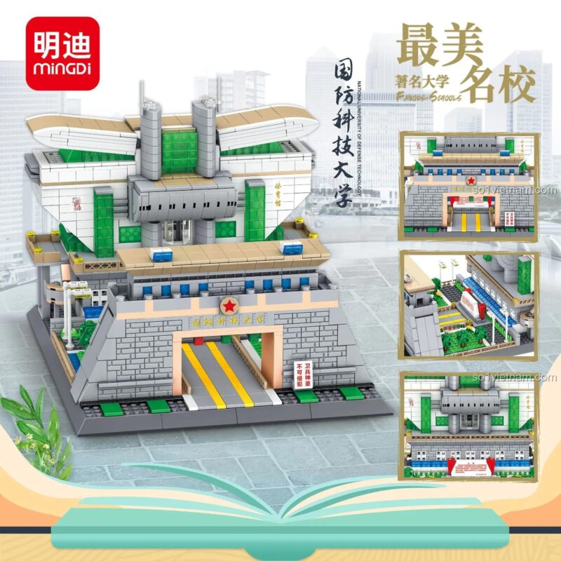 Chi tiết mô hình bộ lắp ghép MingDi K3046 Đại học Quốc phòng Khoa học Công nghệ