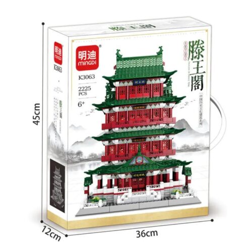 Bộ lắp ghép Lầu Tengwang MingDi K3063 2225 chi tiết, đồ chơi mô hình Kiến trúc Tengwang Pavilion giá rẻ cho bé trai 6 tuổi, bé gái 6 tuổi.