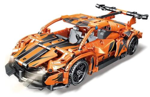 Bộ lắp ghép Xe Thể Thao Siêu Tốc Mingdi K3140, đồ chơi mô hình xe đua màu cam đen, tỉ lệ 1:18, động cơ kéo lùi mạnh mẽ, cho bé trai 6 tuổi, giá tốt