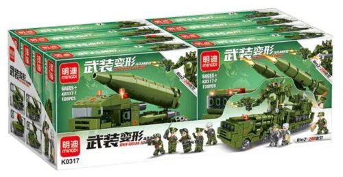 bộ lắp ghép Xe tên lửa quân sự minGDi K0317, hộp sản phẩm đồ chơi lắp ráp biến hình quân sự, phù hợp bé trai 6 tuổi, giá tốt