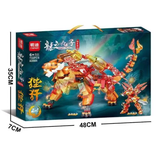Bộ lắp ghép Bì Hạn Mingdi Leibao K0985, đồ chơi mô hình Thần thú Bì Hạn, hộp sản phẩm có kích thước rõ ràng, phù hợp cho con trai 6 tuổi, giá tốt.