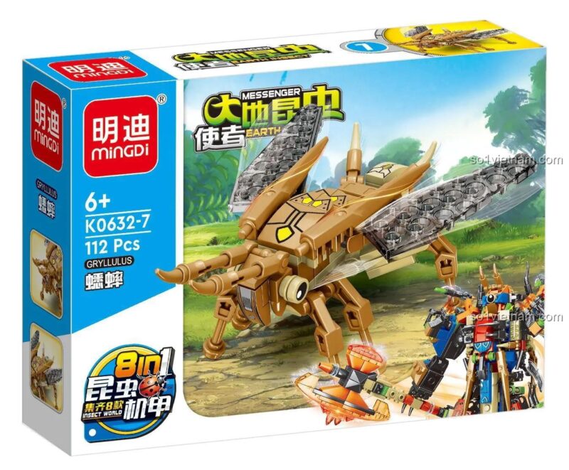 Bộ lắp ghép Sứ Giả Côn Trùng Trái Đất Mingi K0632 mô hình Bọ Cánh Cam Nâu