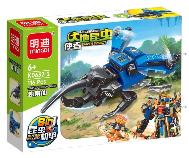 Bộ lắp ghép Sứ Giả Côn Trùng Trái Đất Mingi K0632 mô hình Bọ Hung
