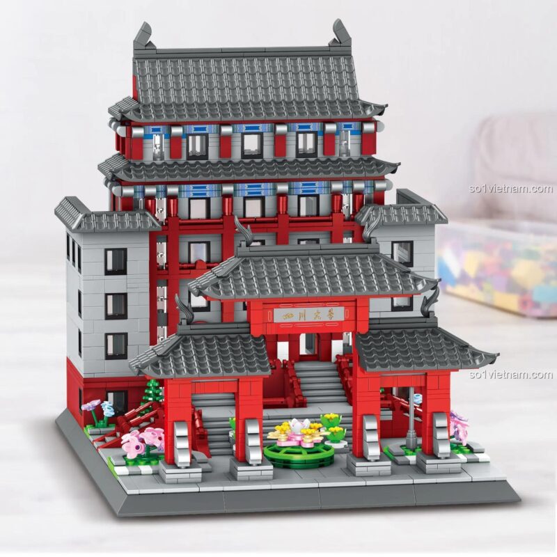 Chi tiết mô hình bộ lắp ghép Mingi K3038 Trường Đại học Tứ Xuyên 1849 mảnh