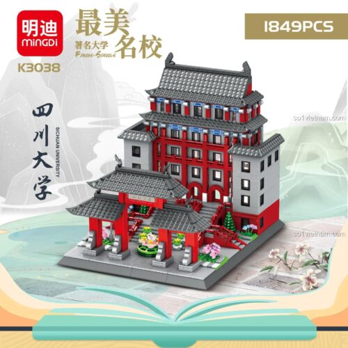 Mô hình bộ lắp ghép Mingi K3038 Trường Đại học Tứ Xuyên 1849 mảnh
