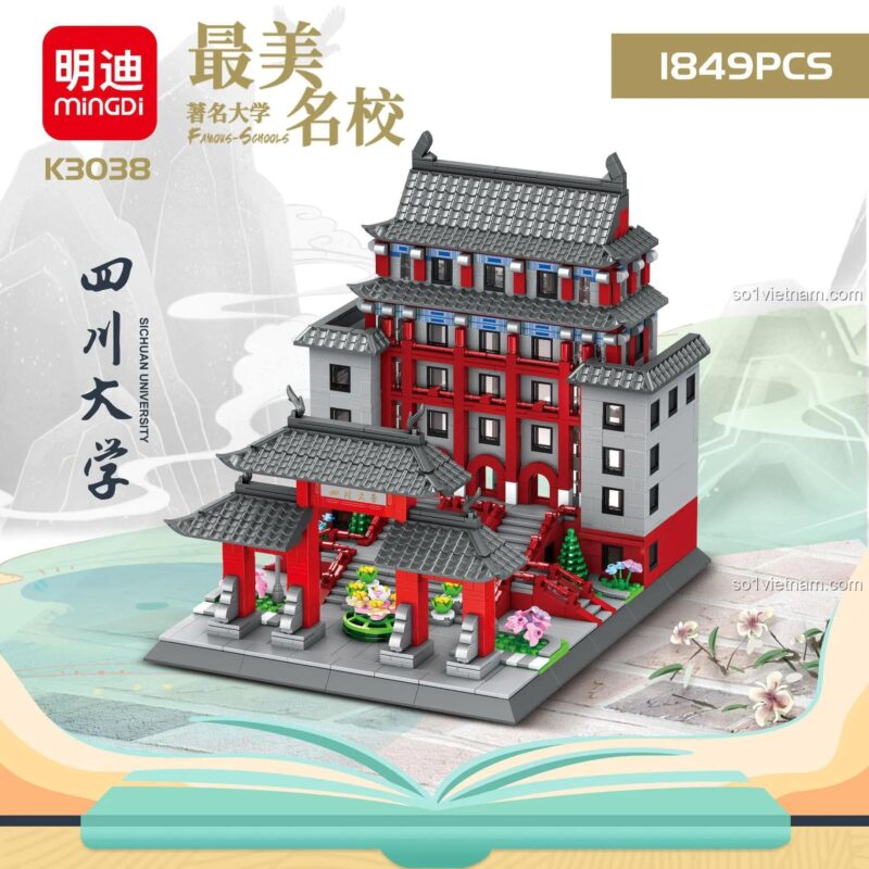Mô hình bộ lắp ghép Mingi K3038 Trường Đại học Tứ Xuyên 1849 mảnh