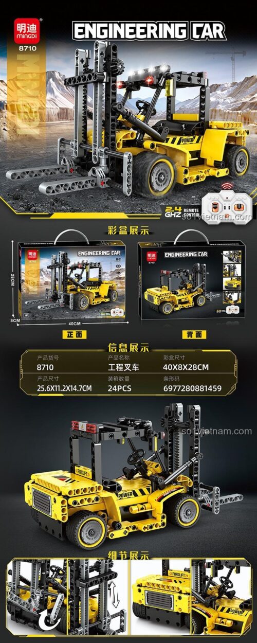 Xe nâng hàng điều khiển từ xa Mingi Leibao 8710 - Mặt trước