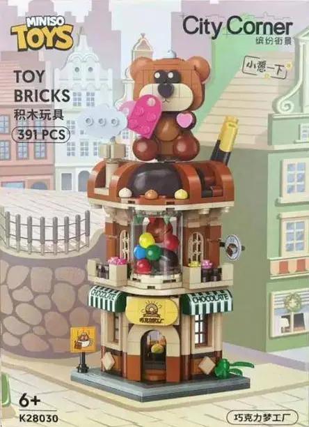 MINISO K28030 Nhà Máy Sô Cô La Ước Mơ bộ lắp ghép 391 mảnh cho bé 6 tuổi
