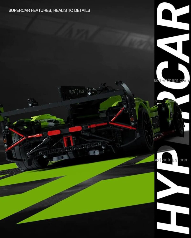 Mô hình xe Lamborghini SC63 Nifeliz NF10283 nhìn từ phía sau, có chữ "HYPERCAR"