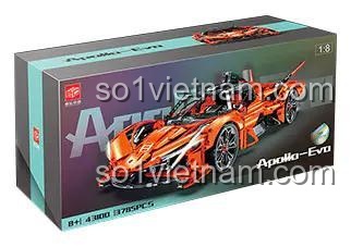 Hộp đựng bộ đồ chơi siêu xe Apollo-Evo màu đỏ, tỉ lệ 1:8, 3785 chi tiết, đồ chơi cho bé trai 8 tuổi