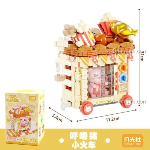 Kích thước hộp của Tàu Hỏa "Hô Hấp" Chú Heo Ngủ 802037 月光社, bộ lắp ghép tàu hỏa đồ chơi mô hình dễ thương với chú heo ngủ và các chi tiết đồ ăn, phù hợp cho bé trai và bé gái 14 tuổi, đồ chơi giáo dục phát triển trí tuệ, giá tốt