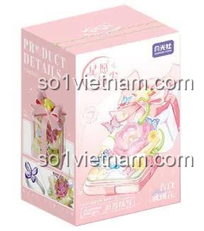 Hộp đựng sản phẩm Hộp Nhẫn Ước Nguyện 月光社 804421, thiết kế hộp quà màu hồng, có hình ảnh minh họa sản phẩm, phù hợp cho bé gái 6 tuổi, đồ chơi sáng tạo, món quà lãng mạn
