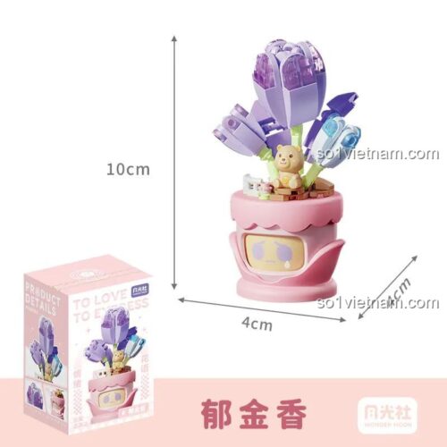 Kích thước hộp Bộ Lắp Ghép Hoa Tulip Tình Cảm 月光社 804431, 9x9x14cm, giá tốt